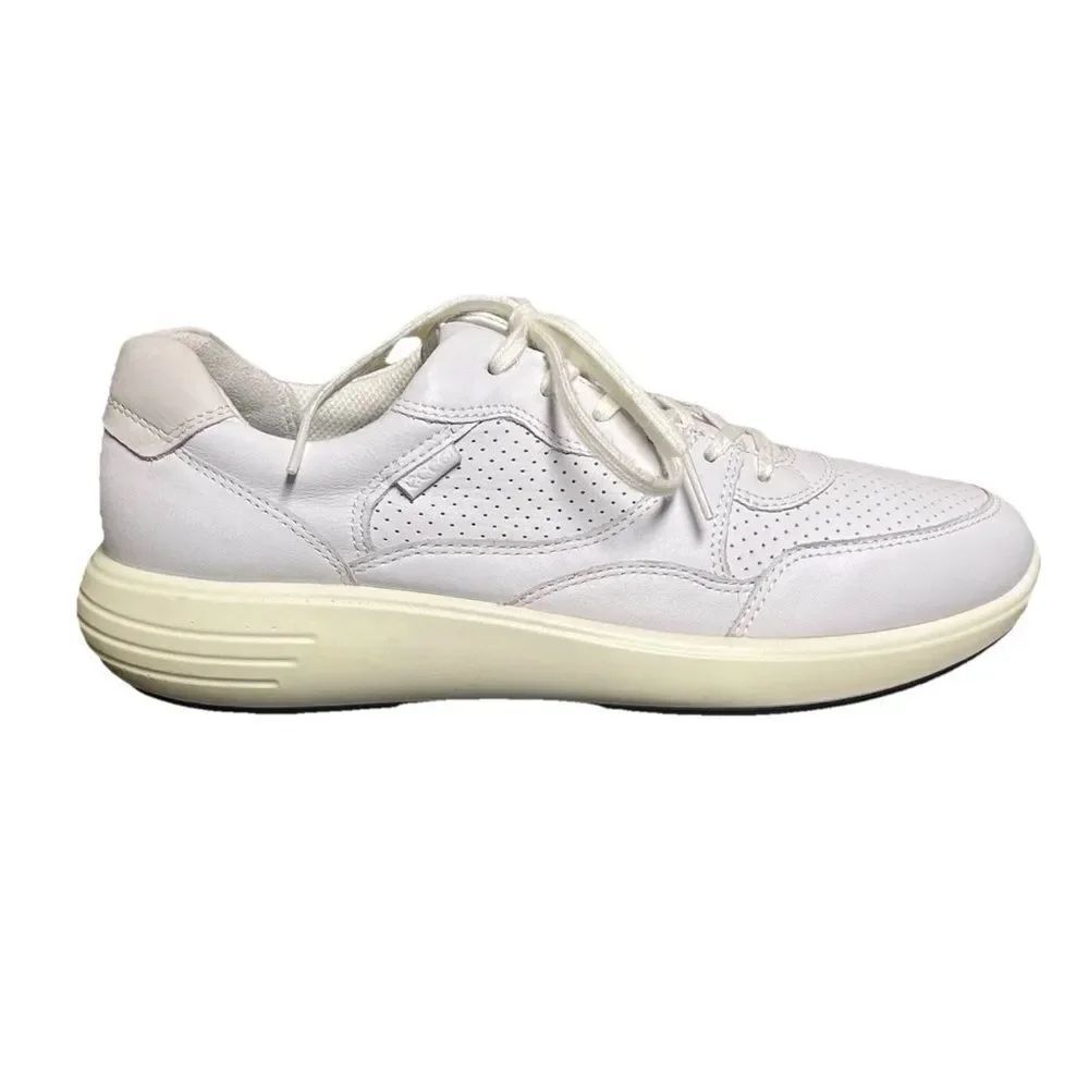 Ecco Perforated White Leather Women's Sneakers Size 10M